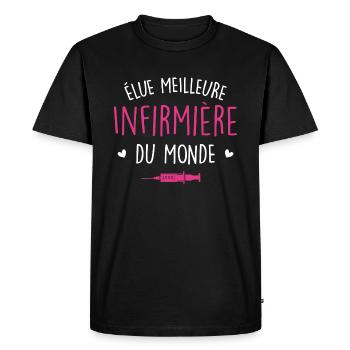 Voted best nurse in the world - Men's Premium Organic T-Shirt - black - Front - Nico (187cm)