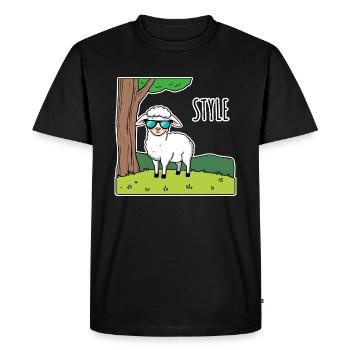 Mouton le plus cool dans le pré - Style mouton - T-shirt Premium bio Homme - noir - Devant - Nico (187cm)