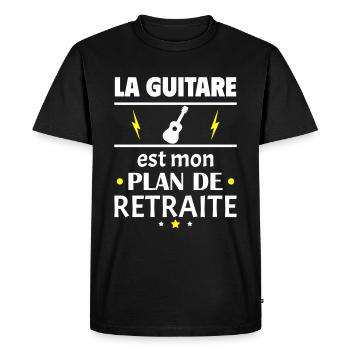 Guitare plan de retraite, fête des pères, retraite - T-shirt Premium bio Homme - noir - Devant - Nico (187cm)