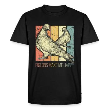 Carrier pigeon pigeon - Men's Premium Organic T-Shirt - black - Front - Nico (187cm)