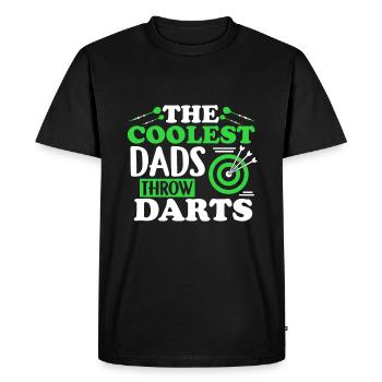 Fléchettes Fléchettes T-shirt Papa Papa Papa Bullseye - T-shirt Premium bio Homme - noir - Devant - Nico (187cm)