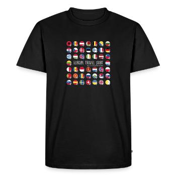 Europa Travel Shirt - Travel Europe - Männer Premium Bio T-Shirt - Schwarz - Vorne - Nico (187cm)