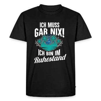 pensioner - Men's Premium Organic T-Shirt - black - Front - Nico (187cm)