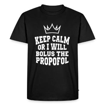 Keep calm nurse shirt anesthesia ITS - Men's Premium Organic T-Shirt - black - Front - Nico (187cm)