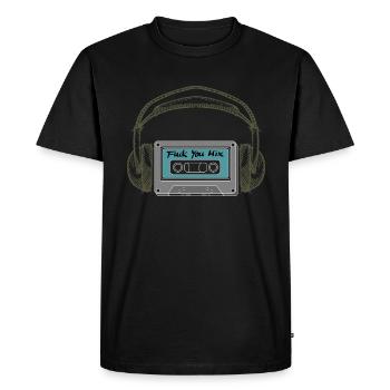 Cassette Casque Musicien Musique Rétro Vintage - T-shirt Premium bio Homme - noir - Devant - Nico (187cm)