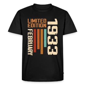Née en Février 1933 Rétro 1933 Anniversaire - T-shirt Premium bio Homme - noir - Devant - Nico (187cm)
