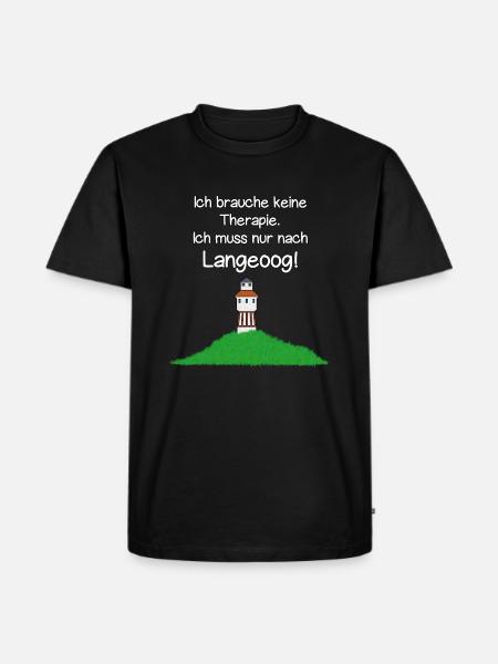 Ich muss nur nach Langeoog! - Männer Premium Bio T-Shirt - Schwarz