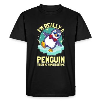 Pingouins Je suis vraiment un pingouin Mignon Pingouin - T-shirt Premium bio Homme - noir - Devant - Nico (187cm)