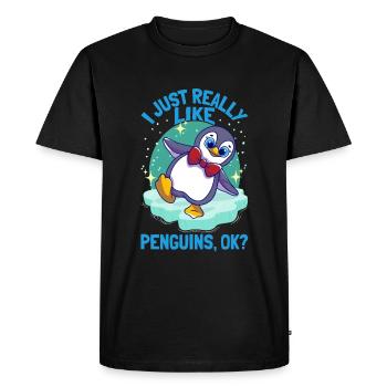 Pingouins J’aime vraiment les pingouins pingouins mignons pingouins - T-shirt Premium bio Homme - noir - Devant - Nico (187cm)