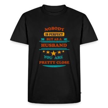 Personne n’est parfait rétro Mari - T-shirt Premium bio Homme - noir - Devant - Nico (187cm)