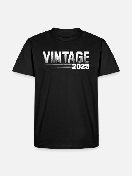 Millésime 2025 Anniversaire Rétro 2025 - T-shirt Premium bio Homme - noir