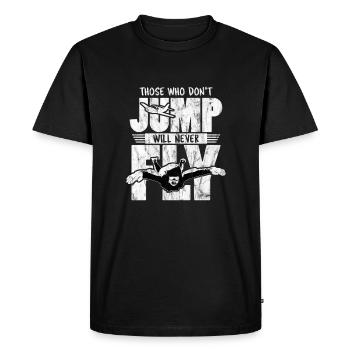 Sky Diving Skydiver parachute adrenaline gift - Men's Premium Organic T-Shirt - black - Front - Nico (187cm)