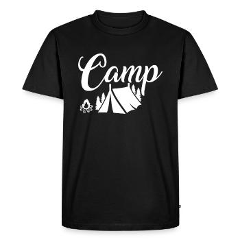 Camp - Campfire Tent - Men's Premium Organic T-Shirt - black - Front - Nico (187cm)