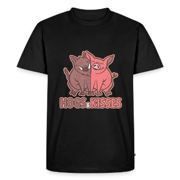 Hogs & Kisses Boar Pigs Sow Farm Animals - Men's Premium Organic T-Shirt - black - Front - Nico (187cm)
