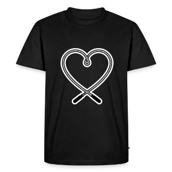 Haltérophilie Musculation Sport Fitness Coeur - T-shirt Premium bio Homme - noir - Devant - Nico (187cm)