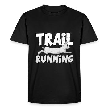 Trail Running Jogging Running Lapin - T-shirt Premium bio Homme - noir - Devant - Nico (187cm)