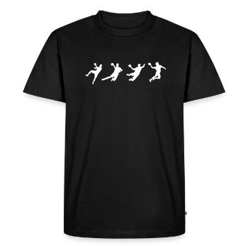 Motif Handball Joueur HandballEur HandballEr Sport - T-shirt Premium bio Homme - noir - Devant - Nico (187cm)