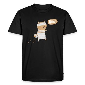 Cute dog disguised as a mummy Paw animal saying - Men's Premium Organic T-Shirt - black - Front - Nico (187cm)