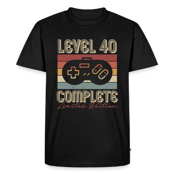 40e anniversaire 40e anniversaire Cadeau rétro - T-shirt Premium bio Homme - noir - Devant - Nico (187cm)