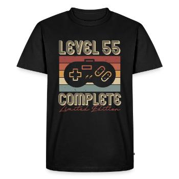 55 Birthday 55 Years Retro Gift - Men's Premium Organic T-Shirt - black - Front - Nico (187cm)