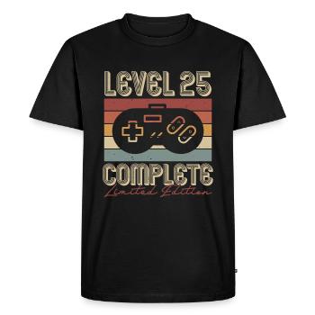 25 Anniversaire 25 ans Cadeau rétro - T-shirt Premium bio Homme - noir - Devant - Nico (187cm)