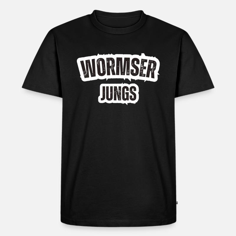 Wormser Jungs - Männer Premium Bio T-Shirt - Schwarz