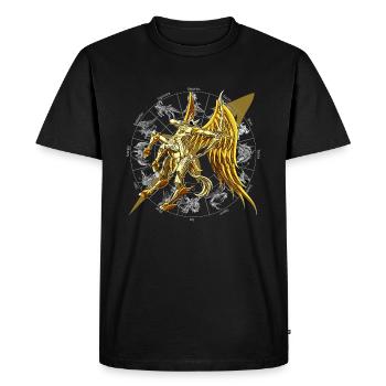 Sagittarius Zodiac Divine Armor - Men's Premium Organic T-Shirt - black - Front - Nico (187cm)