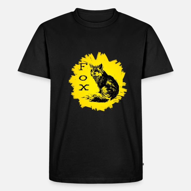 Fuchs - Männer Premium Bio T-Shirt - Schwarz