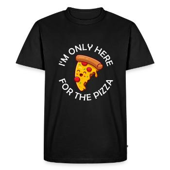 I'm Only Here For The Pizza Funny Pizza Saying - Men's Premium Organic T-Shirt - black - Front - Nico (187cm)