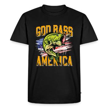 Pêcheur à la ligne Design USA Drapeau Pêche à la perche - T-shirt Premium bio Homme - noir - Devant - Nico (187cm)
