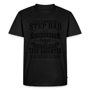Stepdad Of Awesome Step Daughter Birthday Funny - Men's Premium Organic T-Shirt - black - Front - Nico (187cm)