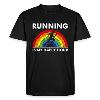Papa court à pied aime courir un coureur de marathon cool - T-shirt Premium bio Homme - noir - Devant - Nico (187cm)