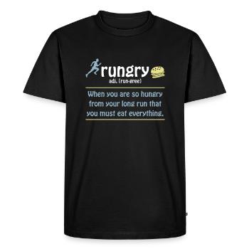Rungry Définition Funny Runner Marathon Citation - T-shirt Premium bio Homme - noir - Devant - Nico (187cm)