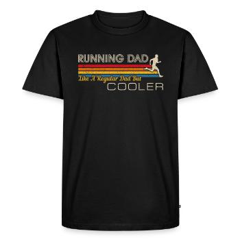 Papa court à pied aime courir un coureur de marathon cool - T-shirt Premium bio Homme - noir - Devant - Nico (187cm)
