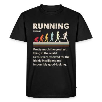 Running Evolution Funny Definition For Runners - Men's Premium Organic T-Shirt - black - Front - Nico (187cm)