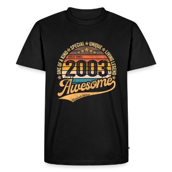 2003 Anniversaire Retro Vintage né en 2003 - T-shirt Premium bio Homme - noir - Devant - Nico (187cm)