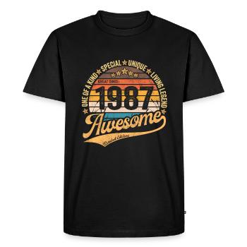 1987 Birthday Retro Vintage born in 1987 - Men's Premium Organic T-Shirt - black - Front - Nico (187cm)