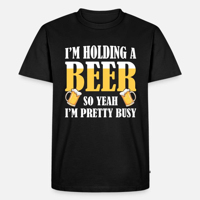 Lustiger Bier Spruch Bier Trinker - Männer Premium Bio T-Shirt - Schwarz