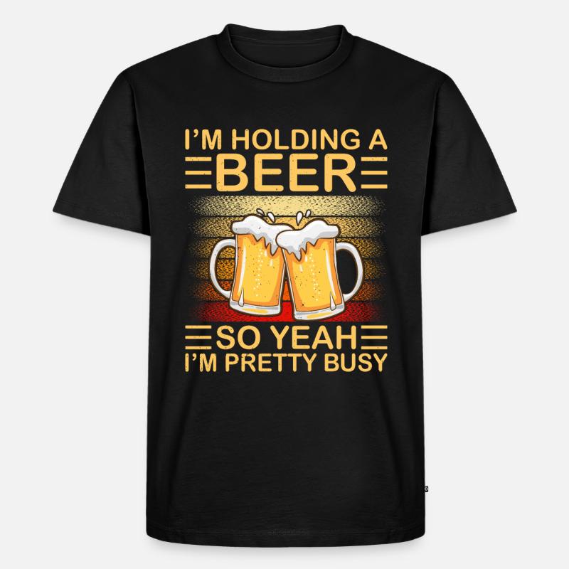 Lustiger Bier Spruch Bier Trinker - Männer Premium Bio T-Shirt - Schwarz