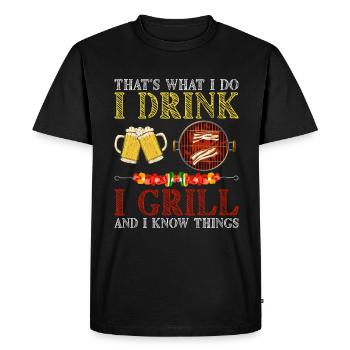 Grill Grill Summer Barbecue Beer Dicton - T-shirt Premium bio Homme - noir - Devant - Nico (187cm)