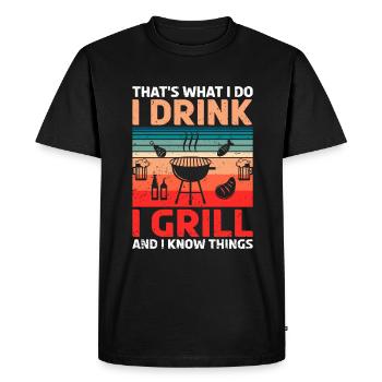 Grill Grill Summer Barbecue Beer Dicton - T-shirt Premium bio Homme - noir - Devant - Nico (187cm)