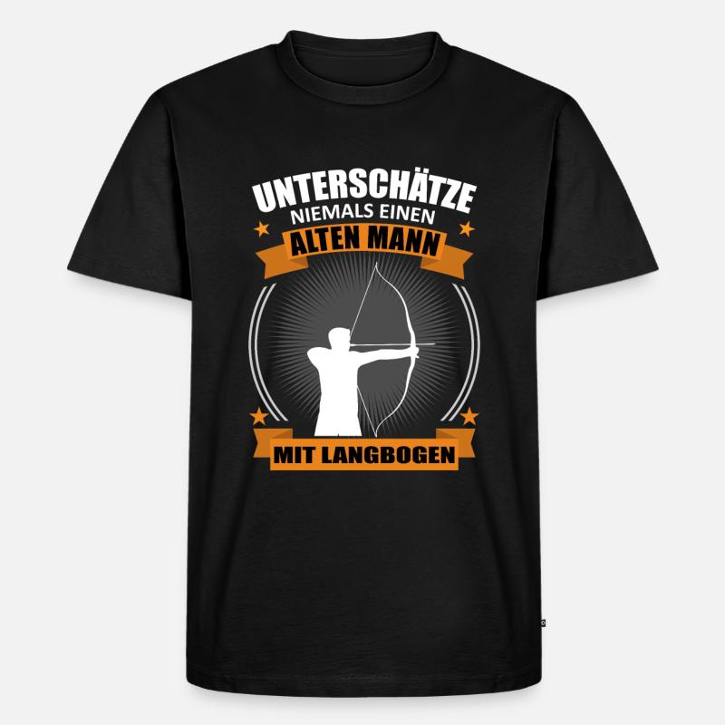 Bogenschießen Alter Mann Spruch Geschenk - Männer Premium Bio T-Shirt - Schwarz