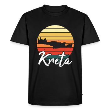 Carte de l’île de Crète Holiday Retro Vintage Cadeau - T-shirt Premium bio Homme - noir - Devant - Nico (187cm)