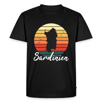 Sardinia Island Italy Holiday Retro Gift - Men's Premium Organic T-Shirt - black - Front - Nico (187cm)