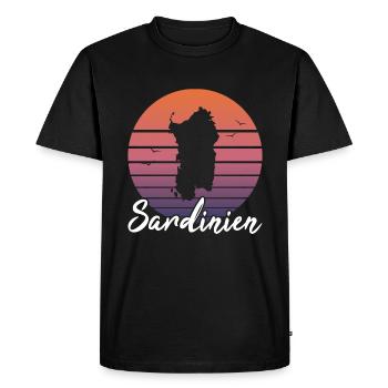 Sardinia Island Italy Holiday Retro Gift - Men's Premium Organic T-Shirt - black - Front - Nico (187cm)