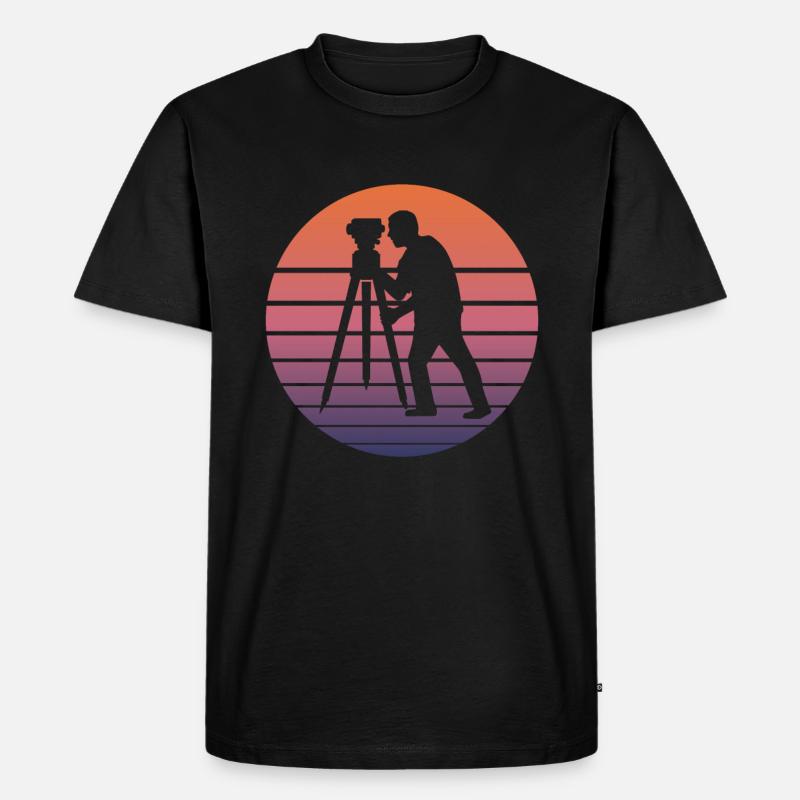 Vermessungstechniker Vermesser Retro Geschenk - Männer Premium Bio T-Shirt - Schwarz