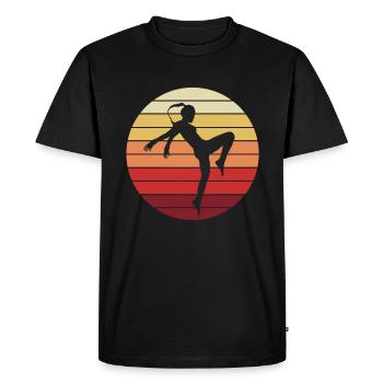 Kickboxer Kickboxing Retro Vintage Gift Ladies - Men's Premium Organic T-Shirt - black - Front - Nico (187cm)