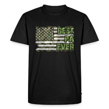 Best Pa Ever Papa Grandfather Great Camo US Flag - Men's Premium Organic T-Shirt - black - Front - Nico (187cm)
