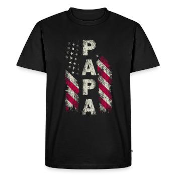 Papa Grandfather Granddaddy Funny From Grandkids - Men's Premium Organic T-Shirt - black - Front - Nico (187cm)