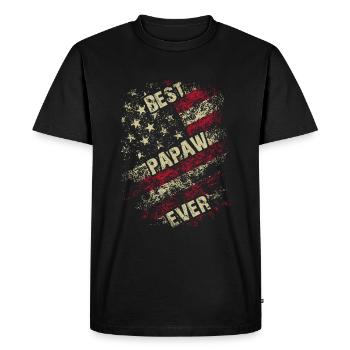 Grand-père drapeau américain Meilleur papaw jamais fête des pères - T-shirt Premium bio Homme - noir - Devant - Nico (187cm)